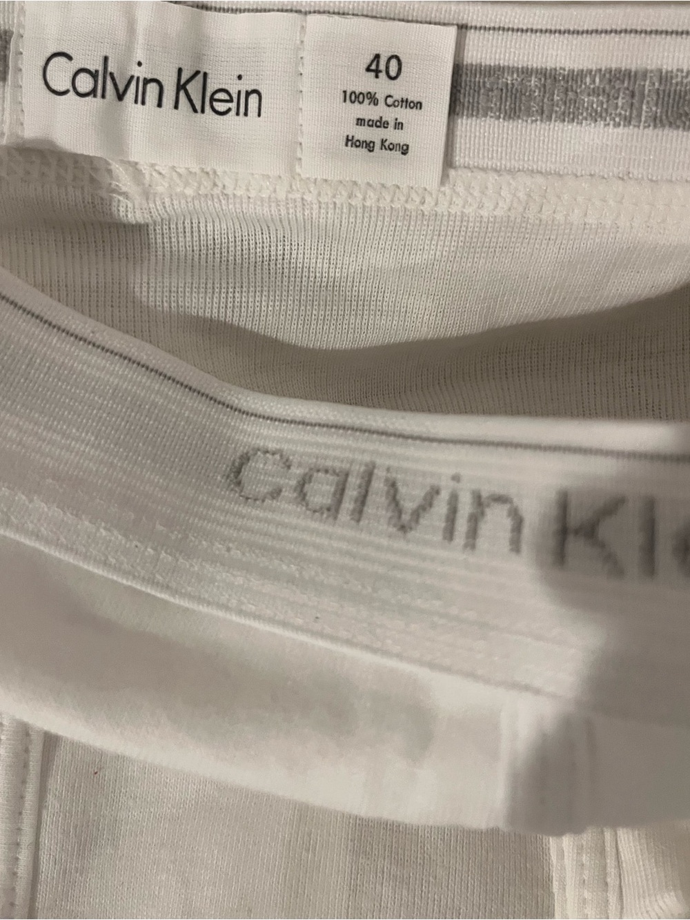 CALVIN KLEIN white briefs TWO Sz 40 ORIG $50+ DESIGNER Deal. AS IS